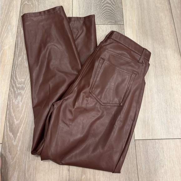 Abercrombie and fitch  faux leather  90's ultra high straight jeans size 8 - Picture 1 of 6